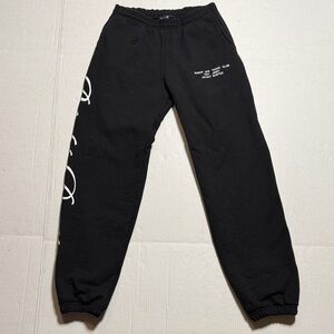 BORED APE YACHT CLUB Black Script Graphic Sweatpants 'Bored to Death' Size S